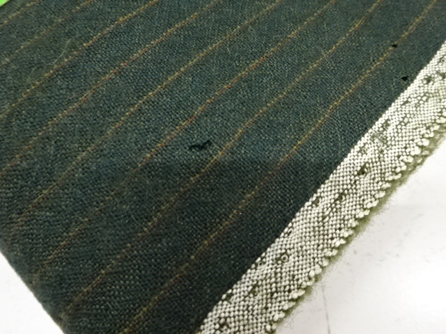  アンティーク　縞模様織り出し　寝巻地反物